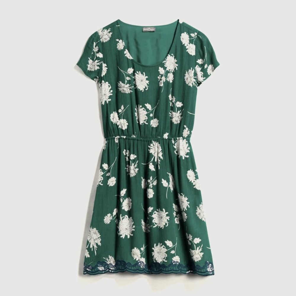 Market & Spruce Clover Embroidered Trim Dress